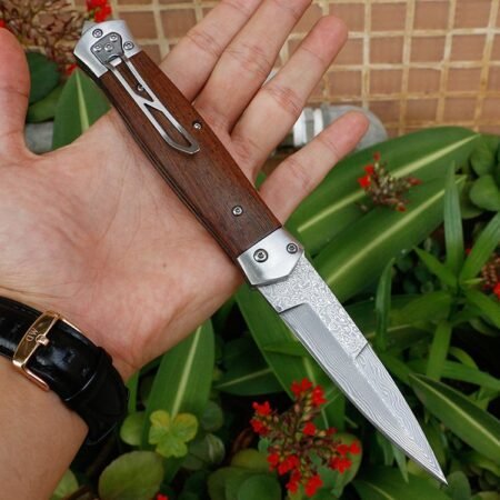 Handmade VG10 Damascus Steel Pocket Folding Hunting Knife For Men