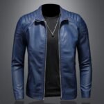 Men's Leather Motorcycle Jacket Thin Coat