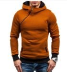 2023 Brand Hoodie Oblique Zipper Solid Color Hoodies