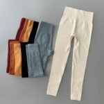 High-Waisted Ribbed Yoga Pants: Seamless, Tummy Control