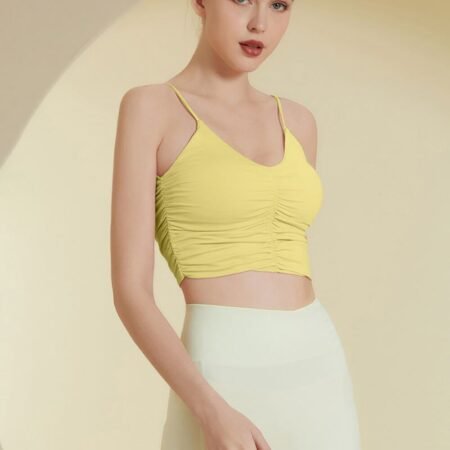 Women's Fashion Sport Bra with V-Back and Soft Crop Top for Yoga, Gym, and Fitness