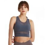 Sexy Mesh Shockproof Sports Bra - Padded Crop Top for Women's Gym, Yoga, Pilates, and Running