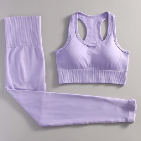 Women's Seamless Yoga Set: Leggings & Top - Active Wear for Gym, Running & Fitness