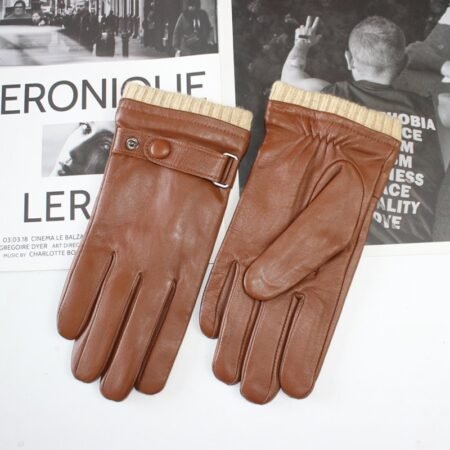 New Button Style Men's Sheepskin Gloves