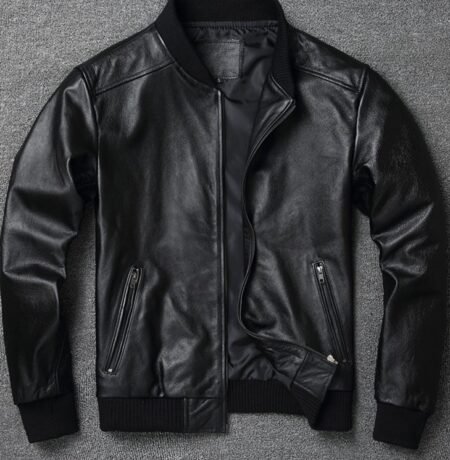 Custom Men’s Genuine Leather Bomber Jacket