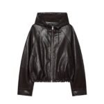 Custom Wholesale Women's Hooded Leather Jacket
