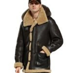 Unisex Genuine Leather Shearling Biker Jacket Winter Warm Faux Fur Lined Handmade Zipper Aviator Coat OEM Service Nonwoven