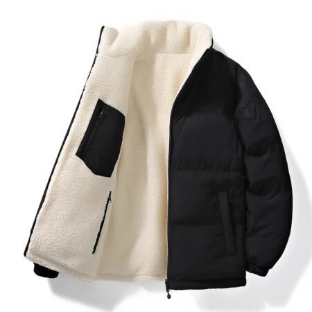 Custom Men's Reversible Sherpa Fleece Puffer Jacket